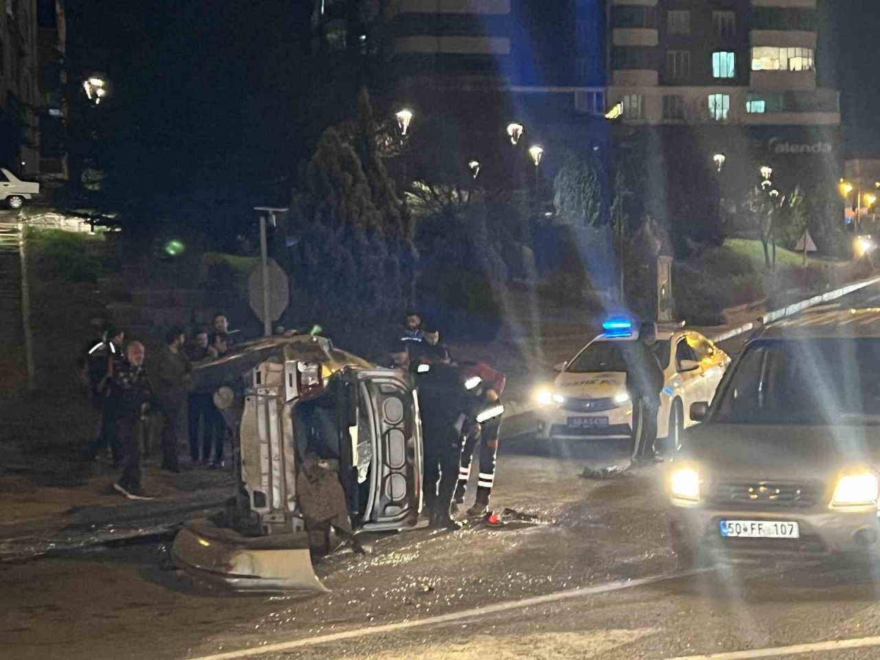 Nevşehir’de kontrolden çıkan araç takla attı: 4 yaralı