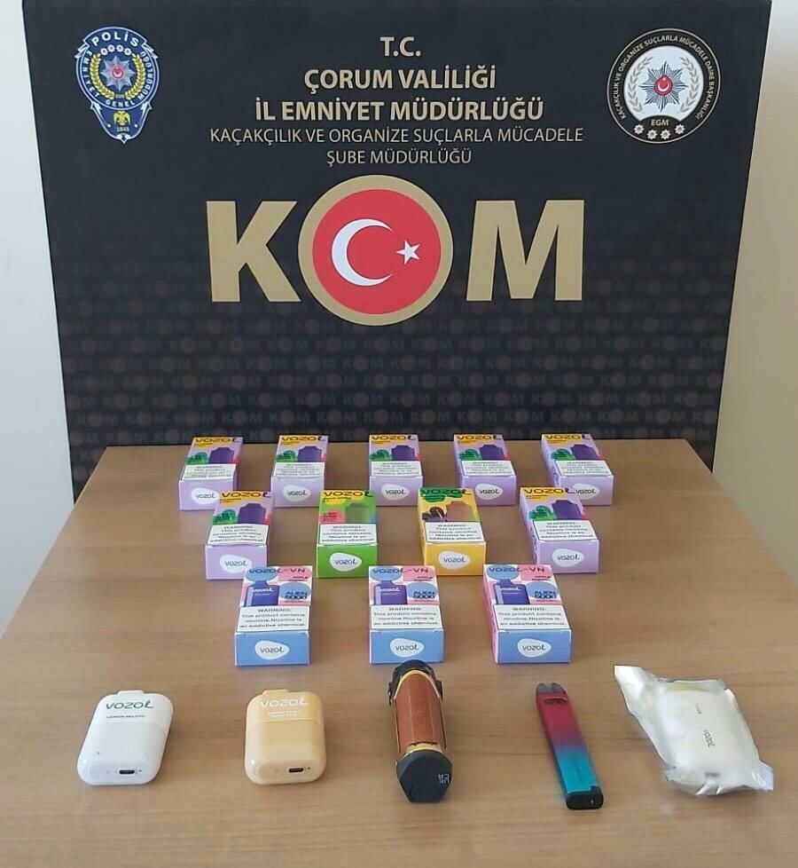 Çorum polisinden elektronik sigara operasyonu