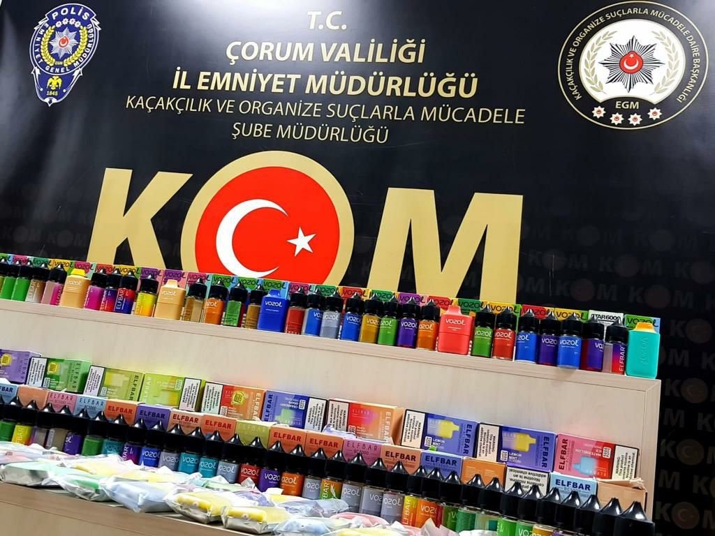 Çorum polisinden elektronik sigara operasyonu