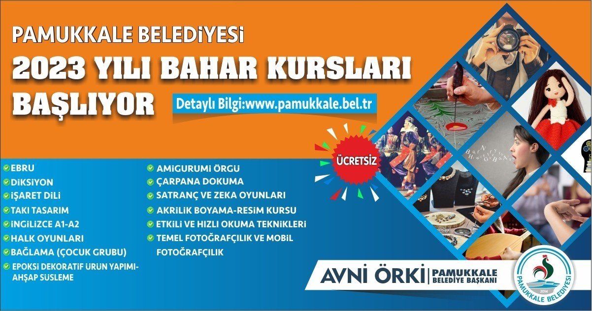 Pamukkale Belediyesi ilkbahar dönemi kurs kayıtları başladı