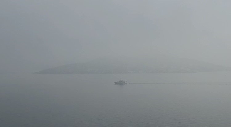 Anadolu Yakası’nda etkili olan sis havadan görüntülendi
