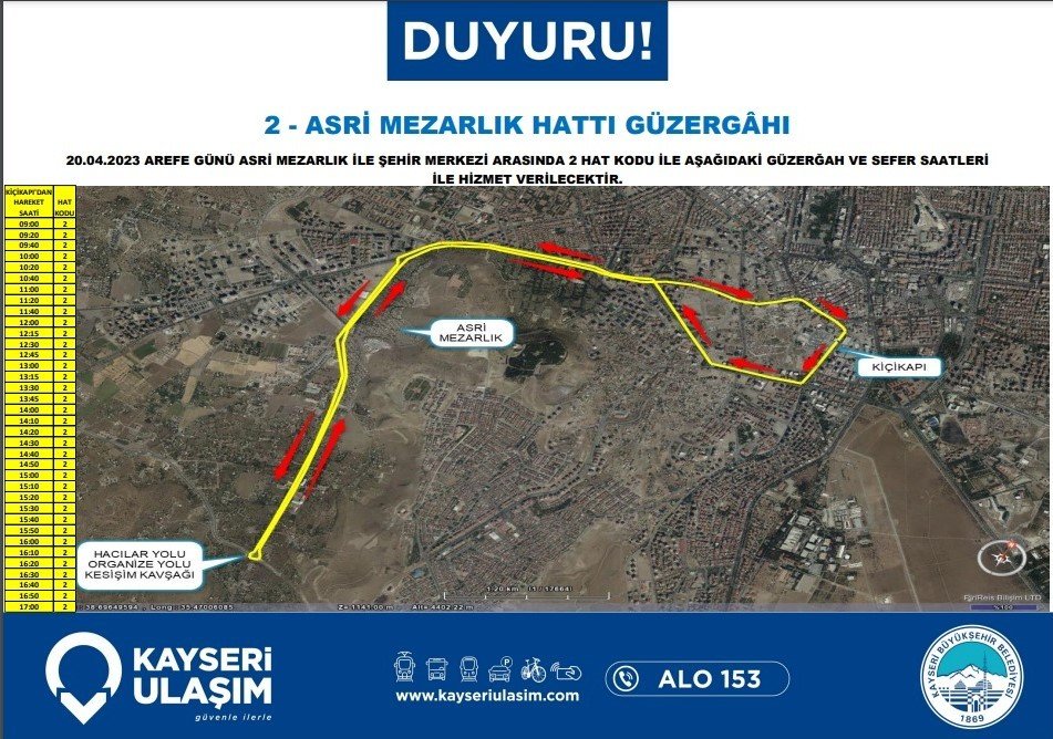 Büyükşehir’den mezarlıklara ücretsiz ulaşım