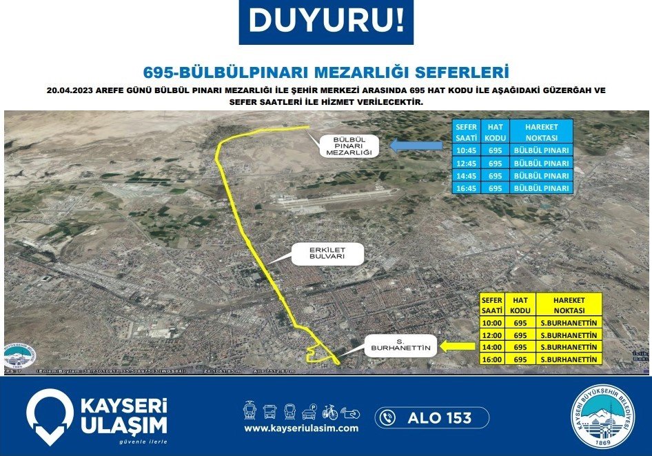 Büyükşehir’den mezarlıklara ücretsiz ulaşım