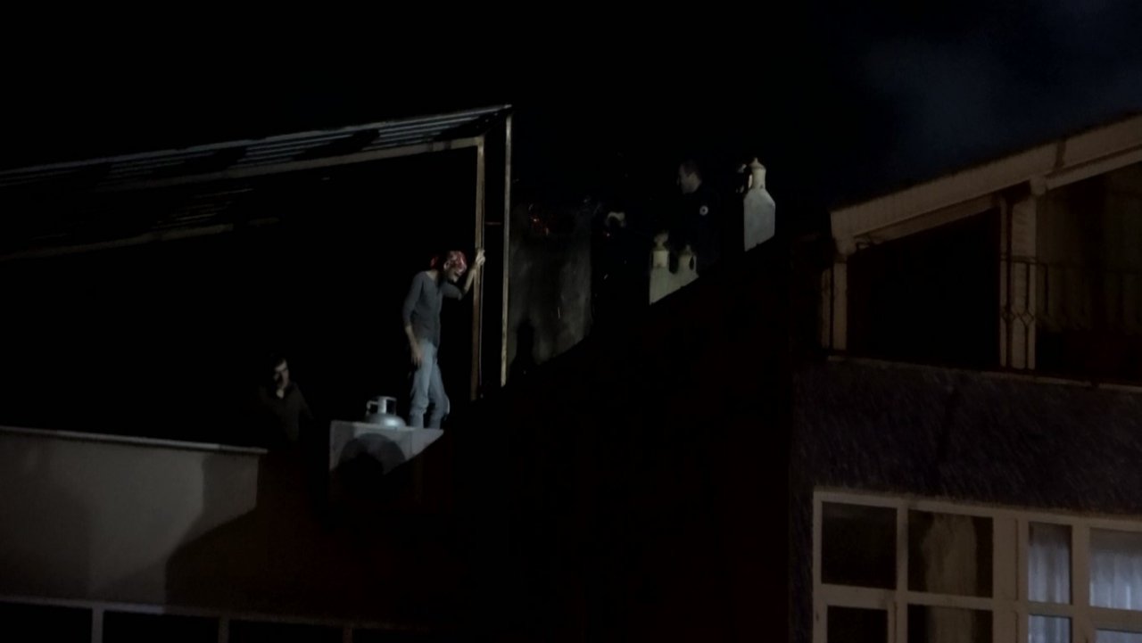 Fırının bacasında yangın