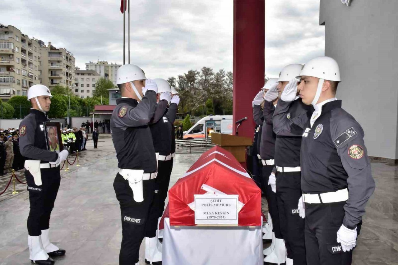 Şehit düşen polis için tören düzenlendi