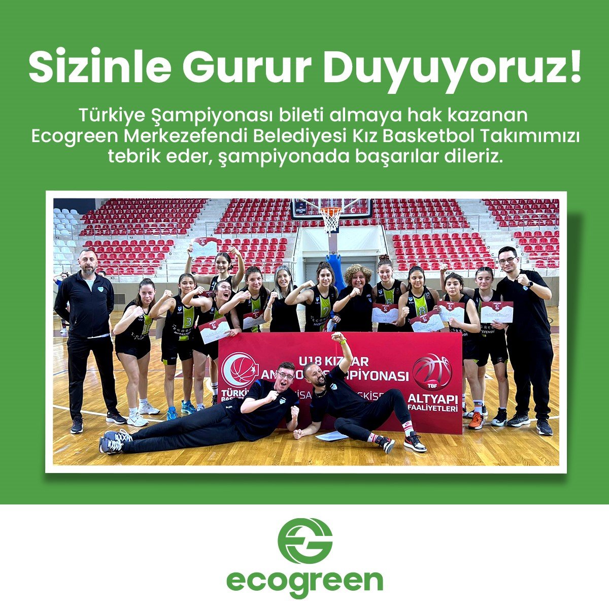 Ecogreen Merkezefendi’nin kızları Türkiye Şampiyonası biletini kaptı