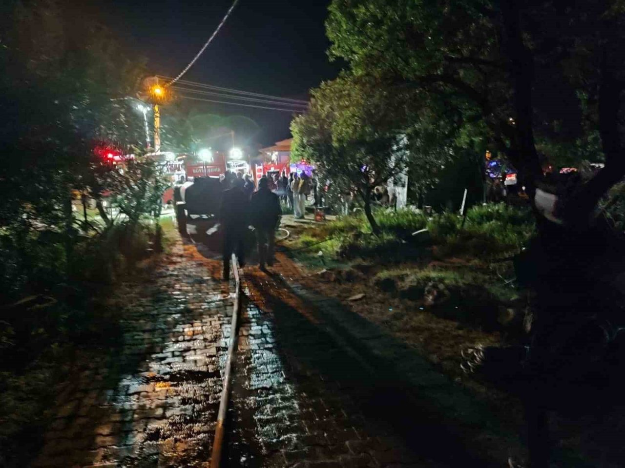 Manisa’da bacadan çıkan yangında ev alevlere teslim oldu