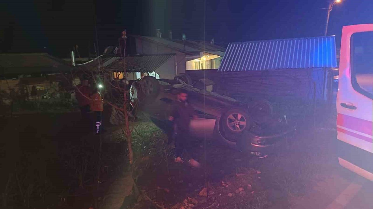 Susurluk’ta takla atan otomobilin sürücüsü yaralandı