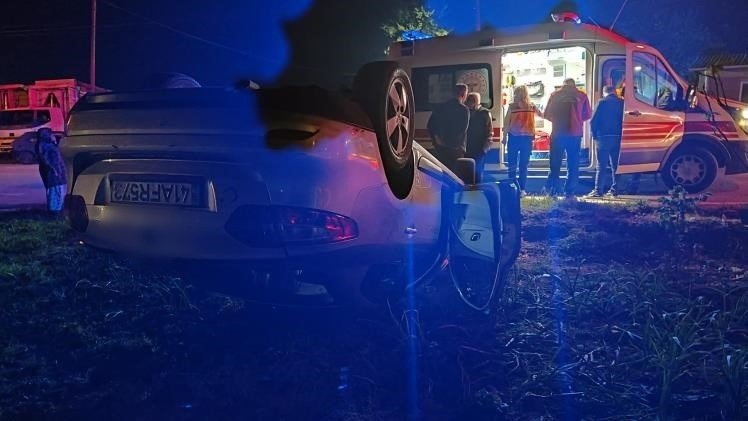 Susurluk’ta takla atan otomobilin sürücüsü yaralandı