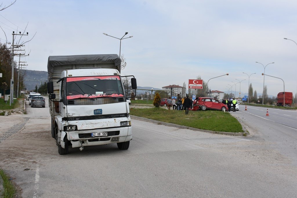 İnönü’de trafik kazası, 1 yaralı