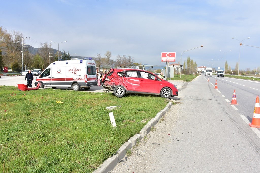 İnönü’de trafik kazası, 1 yaralı