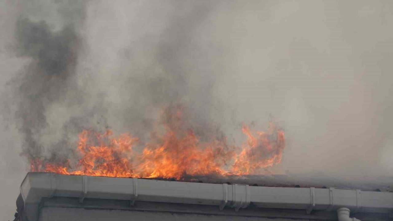 Pendik’te 3 katlı iki binanın çatısı alevlere teslim oldu