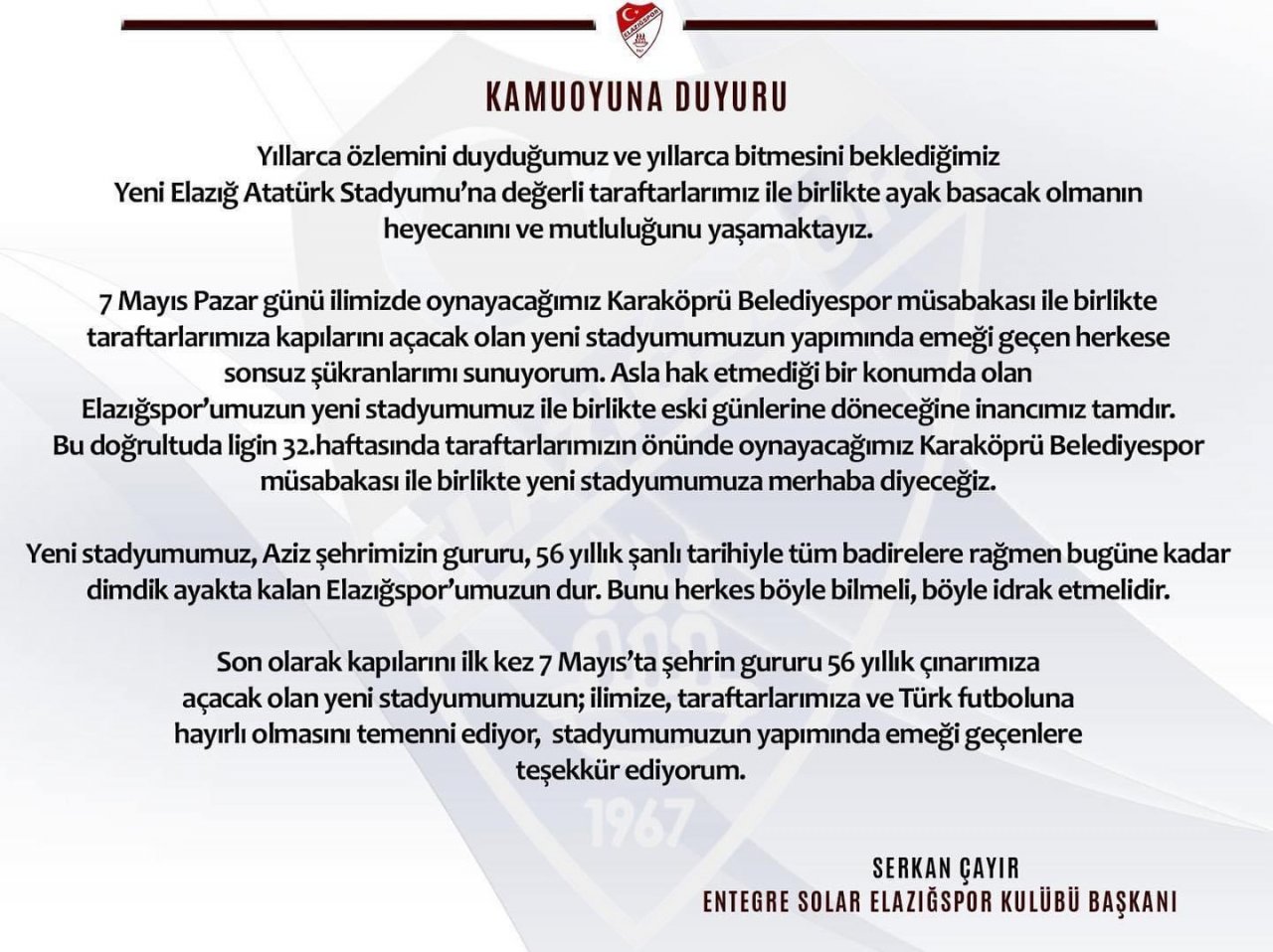 Elazığ’da ‘stadyum kimin’ polemiği