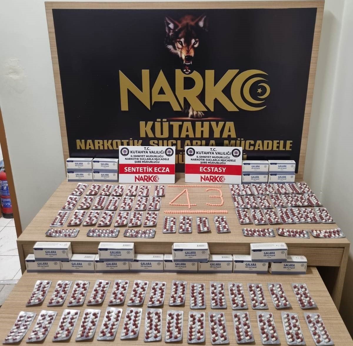 Kütahya’da aracında yüklü miktarda uyuşturucu bulunan şahıs tutuklandı