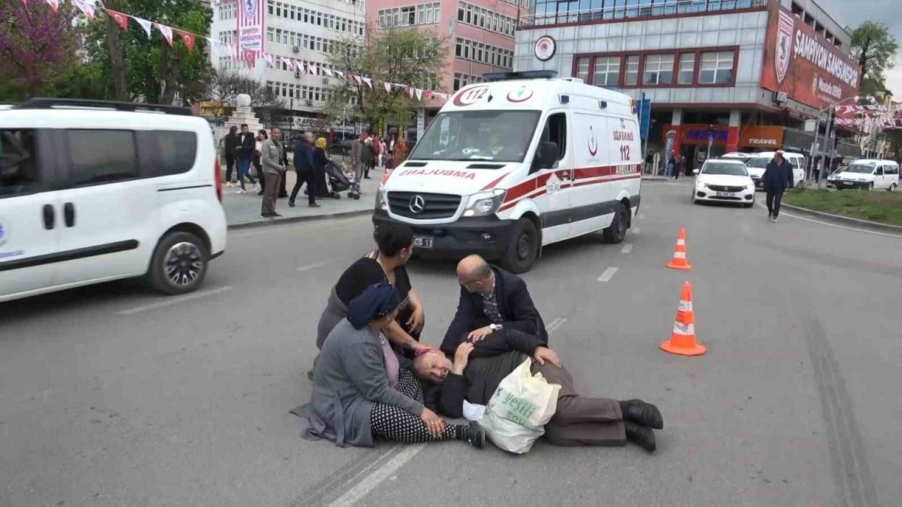 Yaya geçidini kullanmayan vatandaşa otomobil çarptı