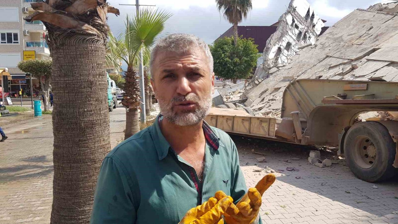Alanya’da yıkım sırasında bina çöktü, yürekler ağza geldi