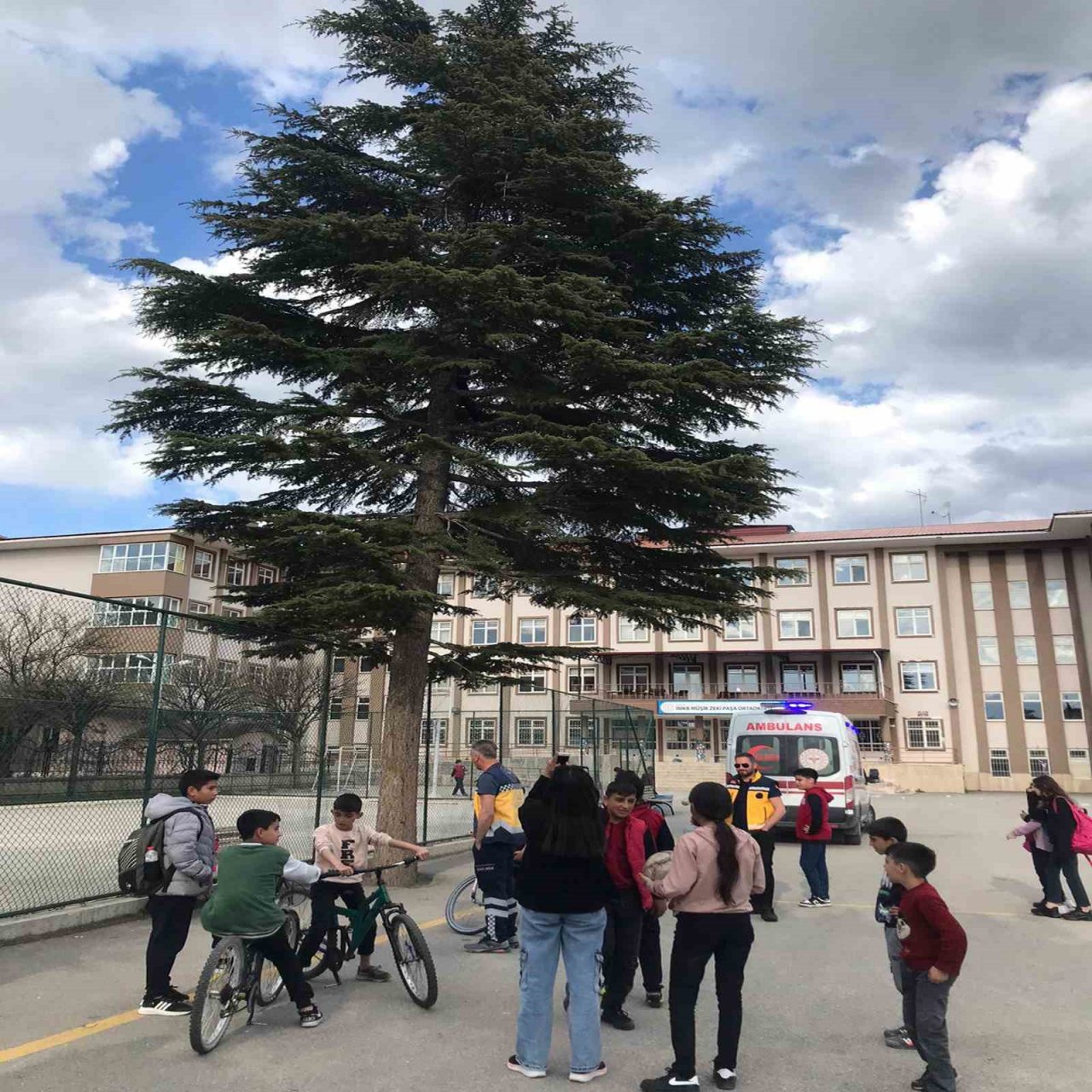 Çıktığı ağaçtan inemeyen çocuğu itfaiye kurtardı