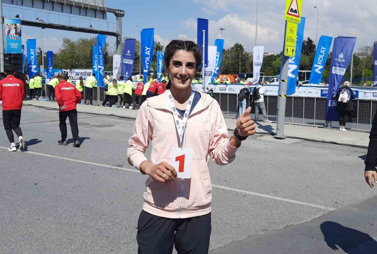 Depreme kampta yakalanan Yayla Gönen yarı maratonda birinci oldu