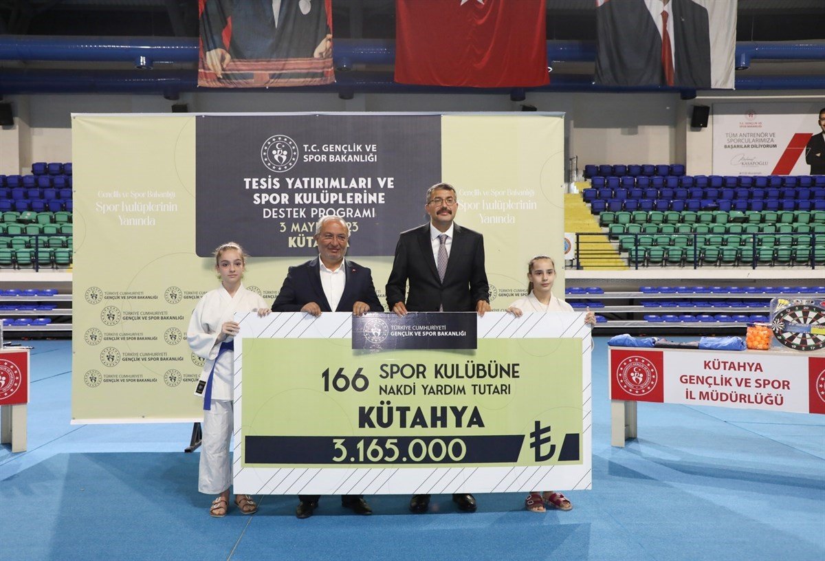 Kütahya’da spor kulüplerine 3 milyon 165 bin TL nakdi yardım