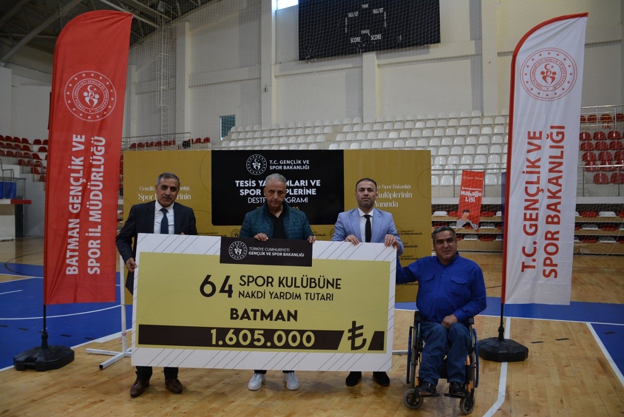 Batman’da 64 spor kulübüne 1 milyon 605 bin TL destek