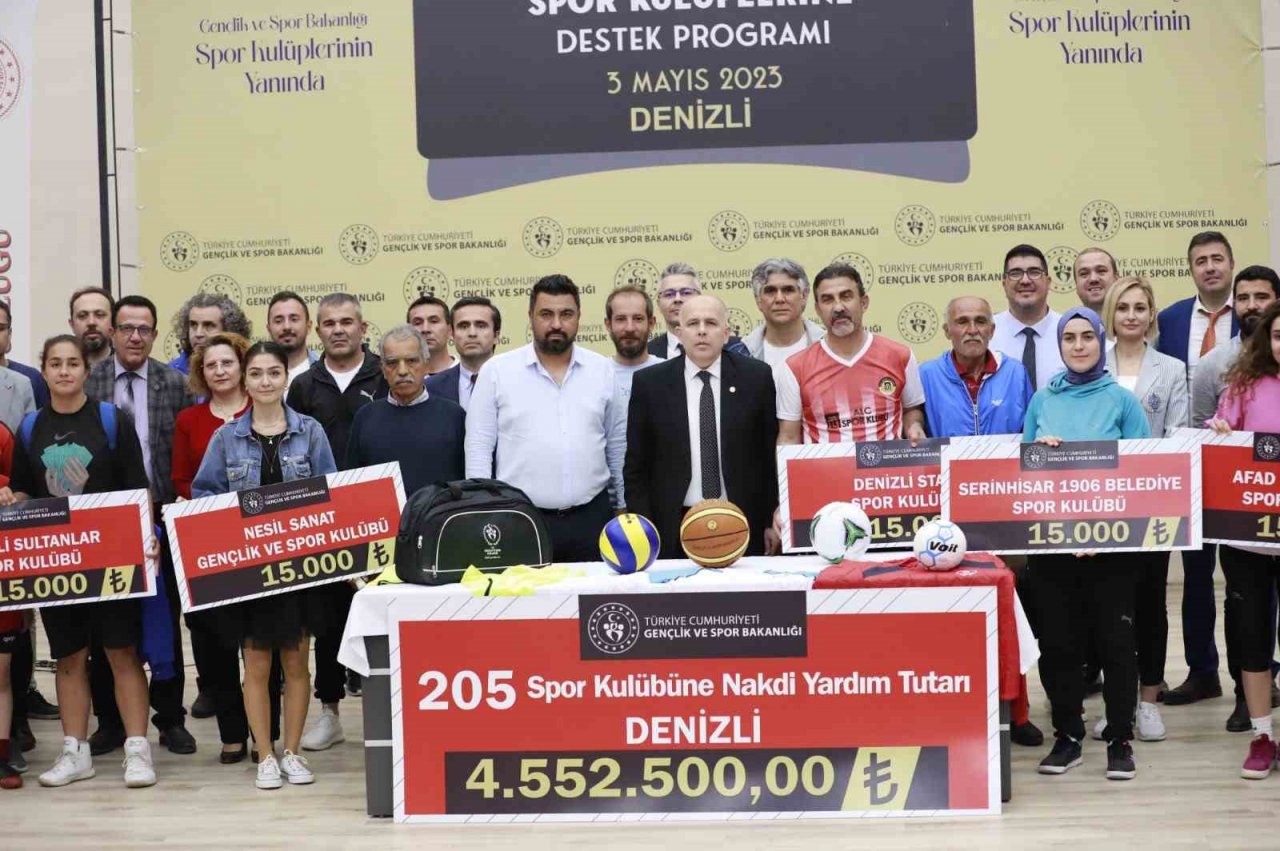 Denizli’de 228 spor kulübüne 4 milyon 897 bin 500 TL maddi destek