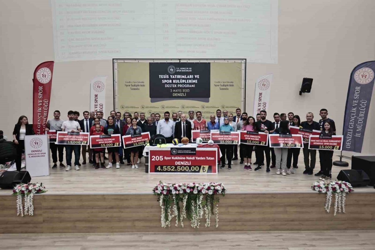 Denizli’de 228 spor kulübüne 4 milyon 897 bin 500 TL maddi destek