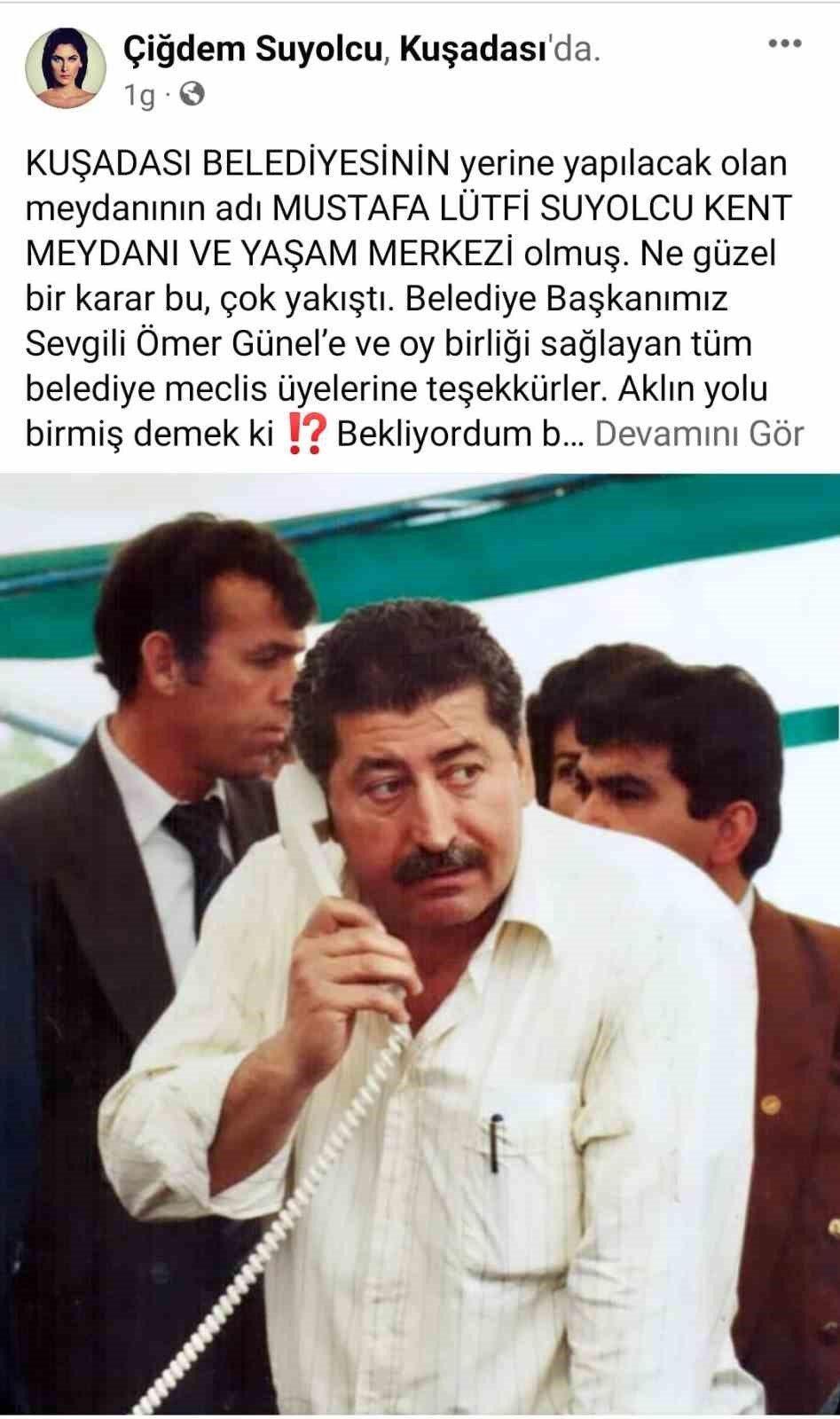 Kuşadası Belediyesi eski başkanlarından Suyolcu’nun adı kent meydanında yaşayacak