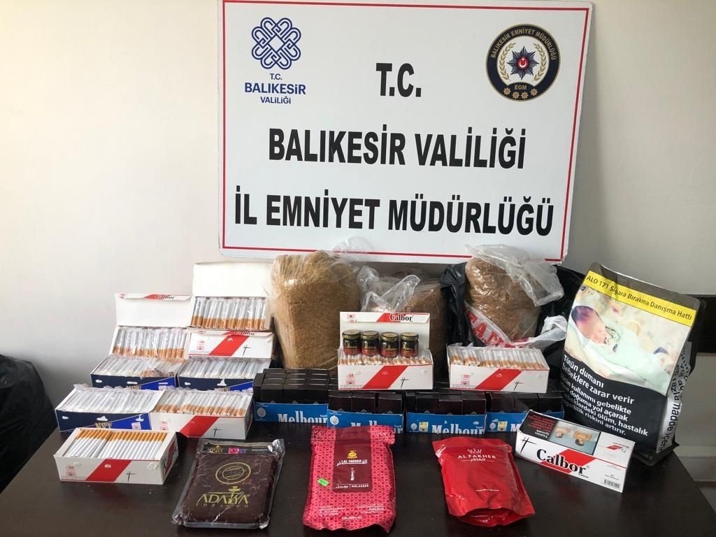 Balıkesir’de kaçak tütün ve sigara operasyonu