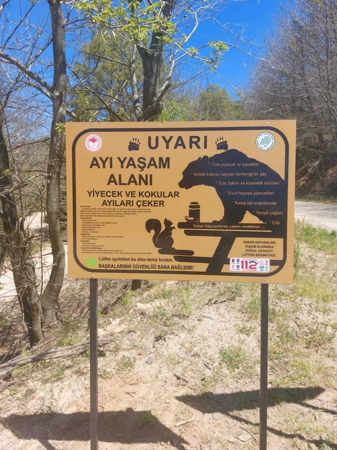 Ayı uyarısı levhalara taşındı