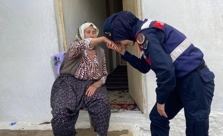 Jandarma ekipleri yaşlı çınarları unutmuyor