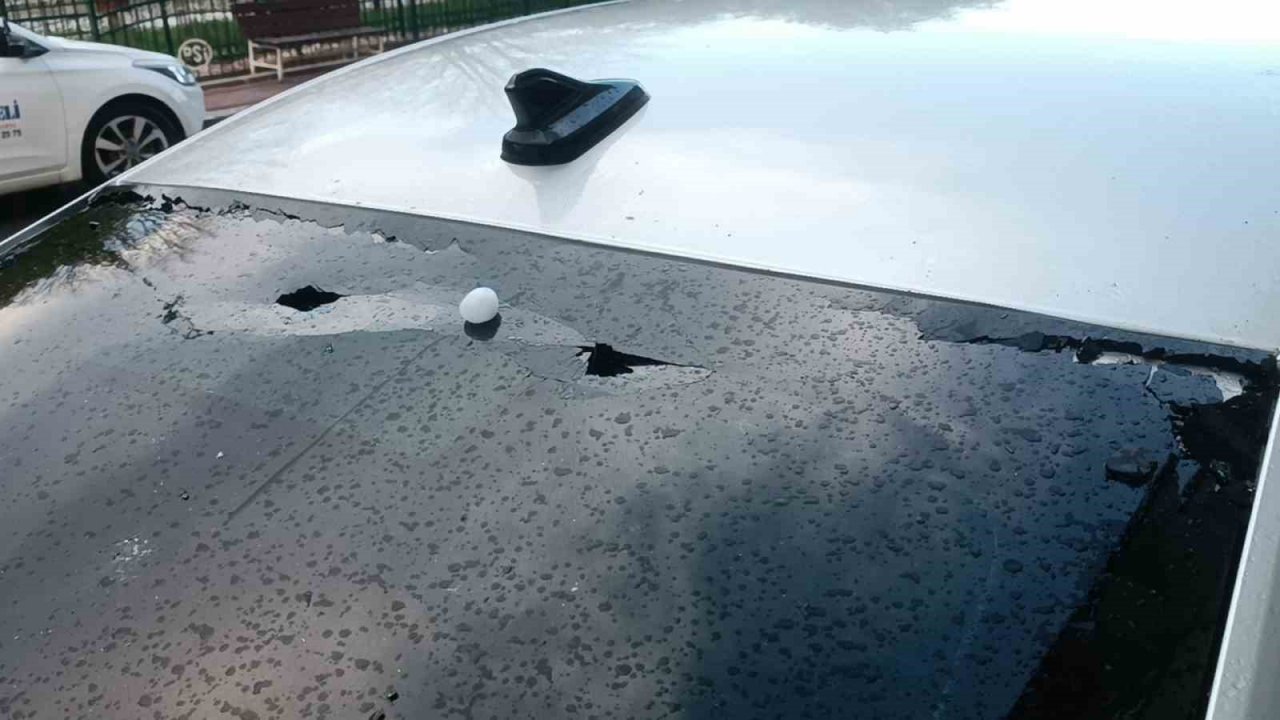 Ceviz büyüklüğündeki dolu milyonluk hasara neden oldu