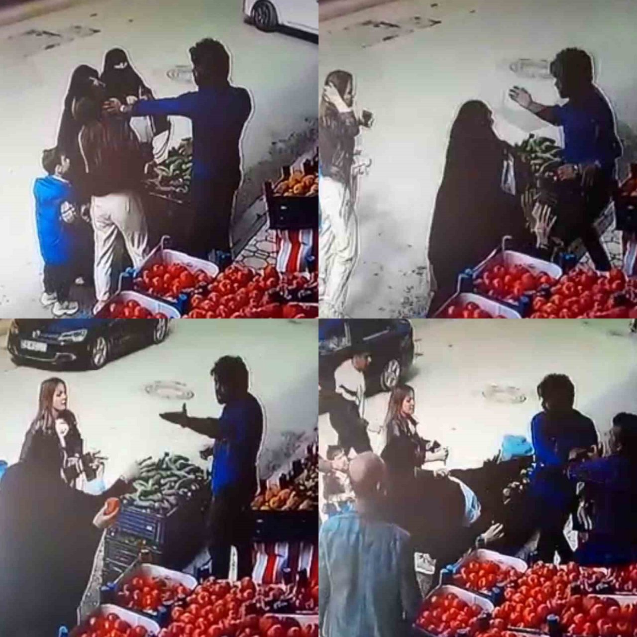O anlar kamerada: Bir kadına tokat attı, diğer kadınlar müdahale edince onları da darp etti