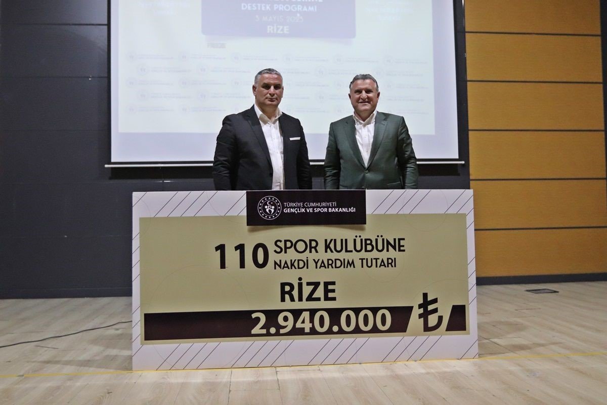 Rize’de Amatör spor kulüplerine yardım programı gerçekleştirildi