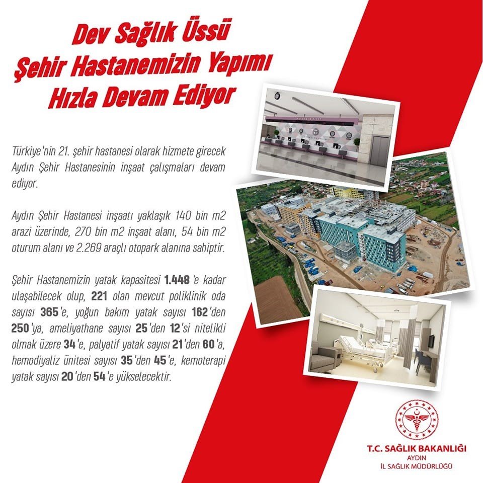 Türkiye’nin 21. Şehir Hastanesi Aydın’da yükselmeye devam ediyor