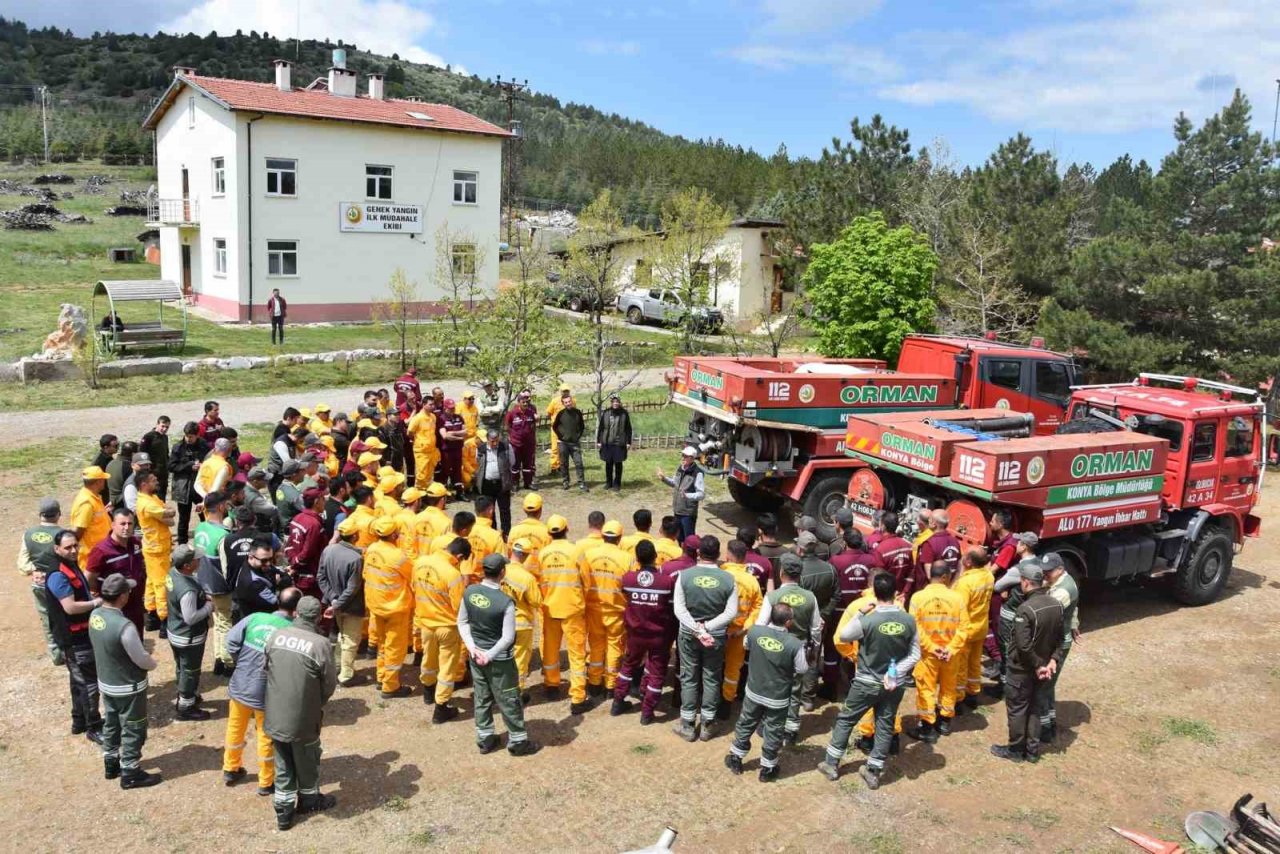Beyşehir’de yangın işçilerinin işbaşı eğitimleri tamamlandı