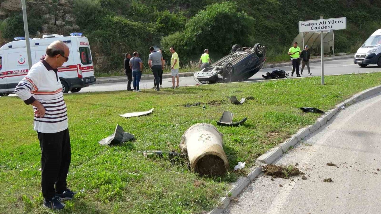 Takla atan kadın sürücü gözyaşlarına hakim olamadı