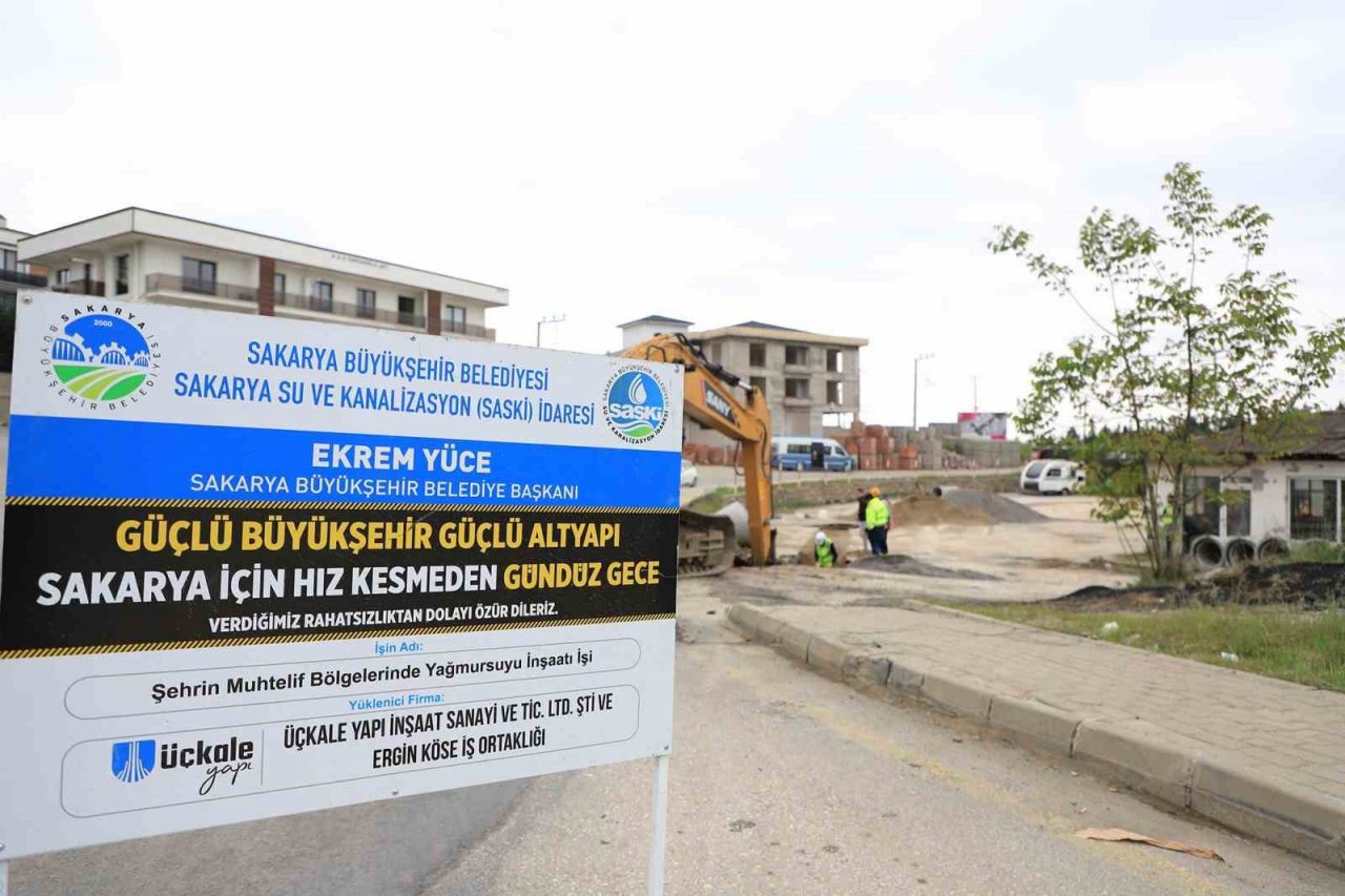 Serdivan’ın güçlü altyapı ağına yeni yağmursuyu hattı