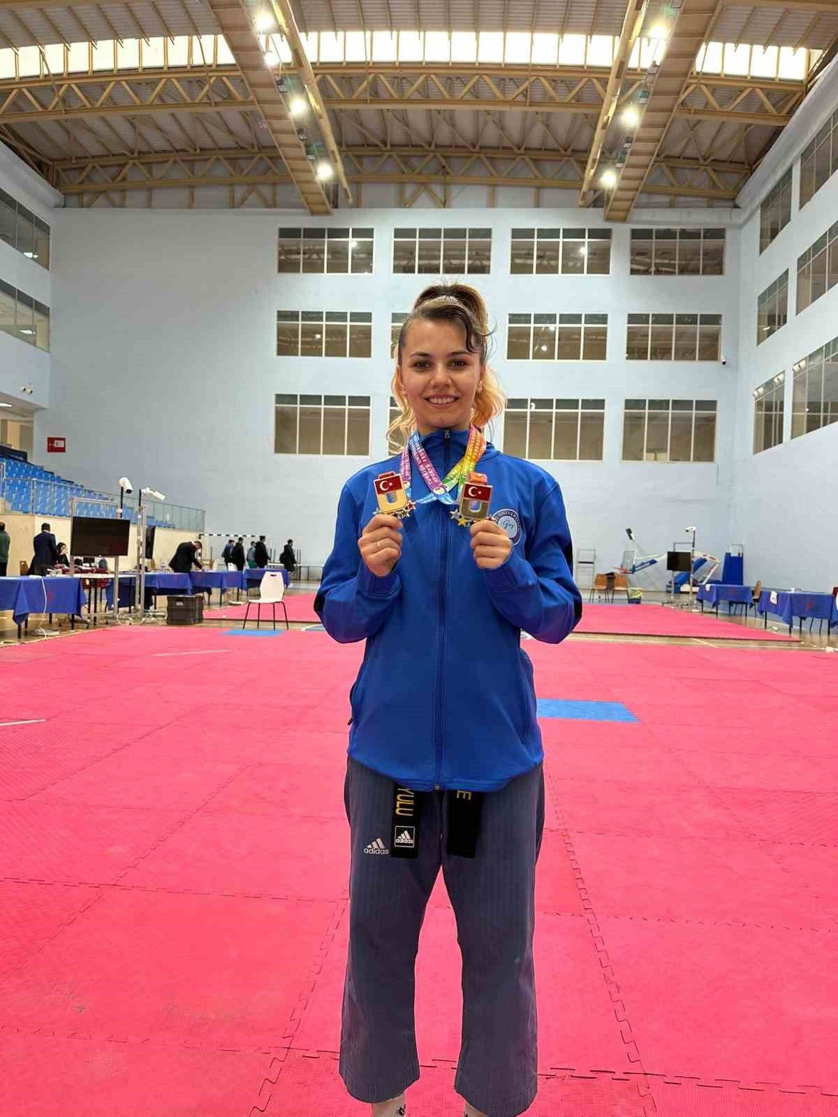 Eskişehirli ‘altın kız’ Milli Tekvandocu Gülsena Karakuyulu yine zirvede