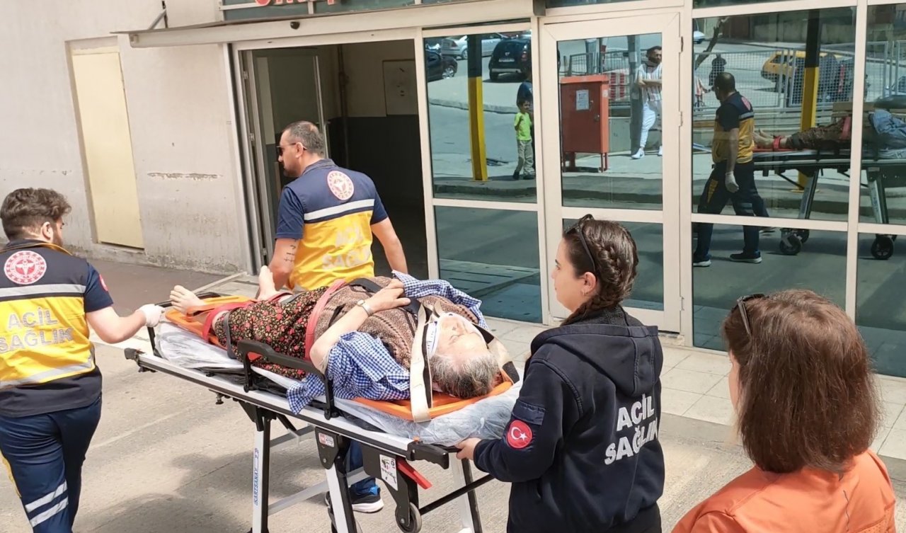Merdivenden düşen yaşlı kadın hastanelik oldu