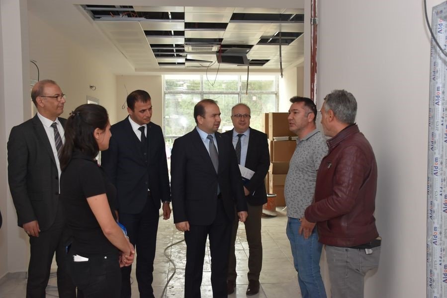 İl Sağlık Müdürü Şenkul yapımı süren hastane inşaatında incelemelerde bulundu