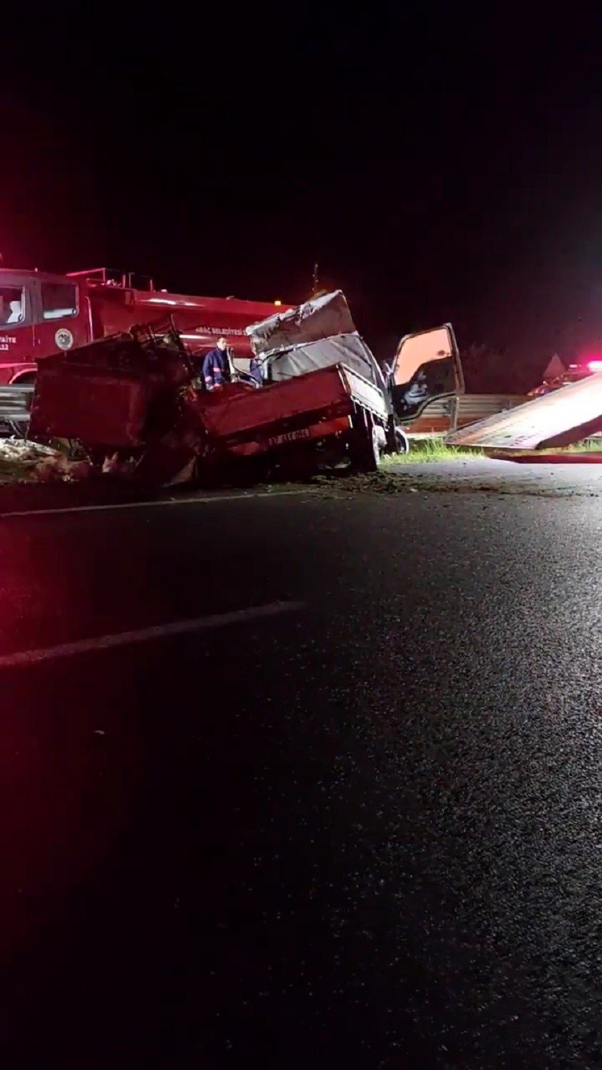 Tavuk yüklü kamyonet devrildi: 1 ölü