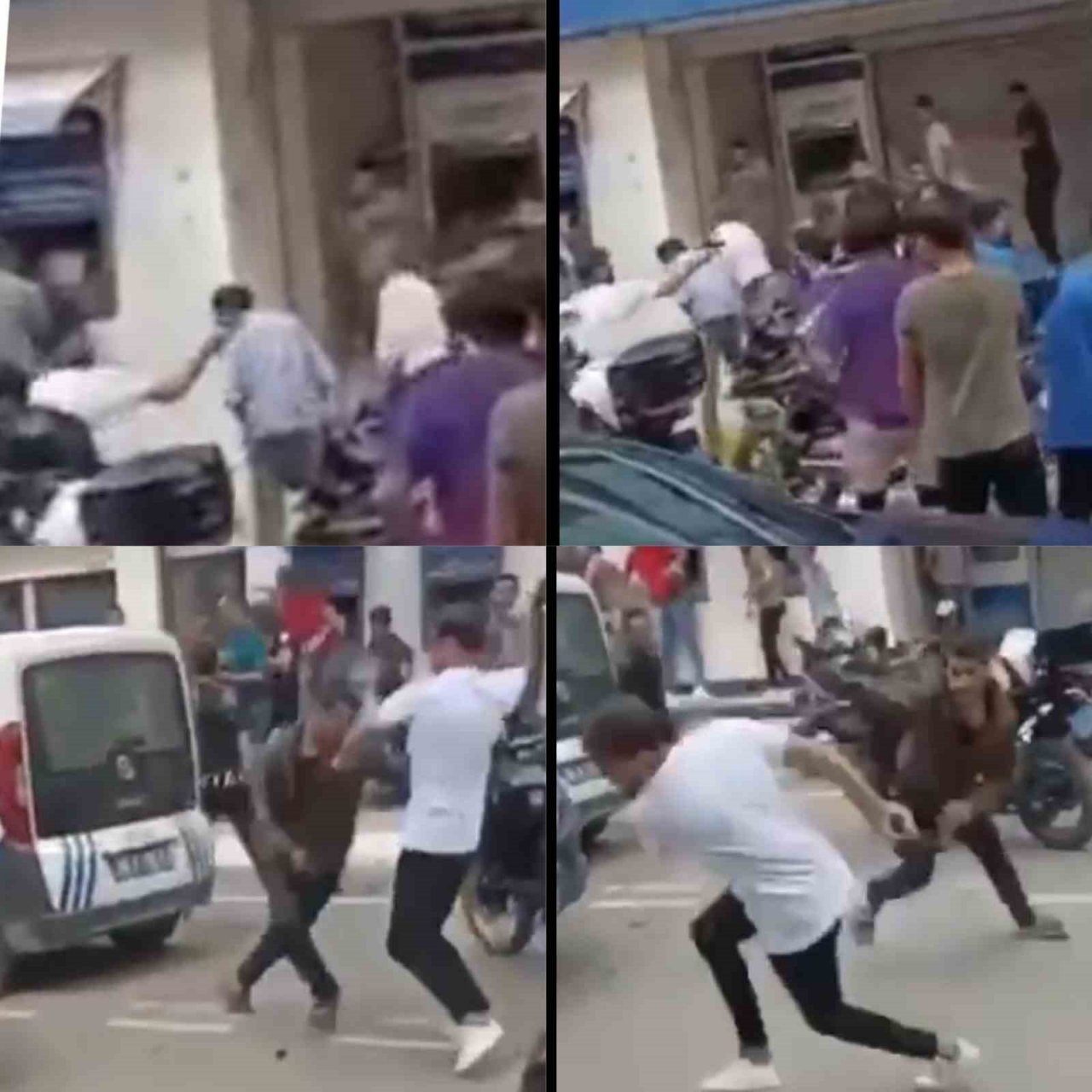 Silahlı, bıçaklı, sopalı kavga kamerada: 4 yaralı