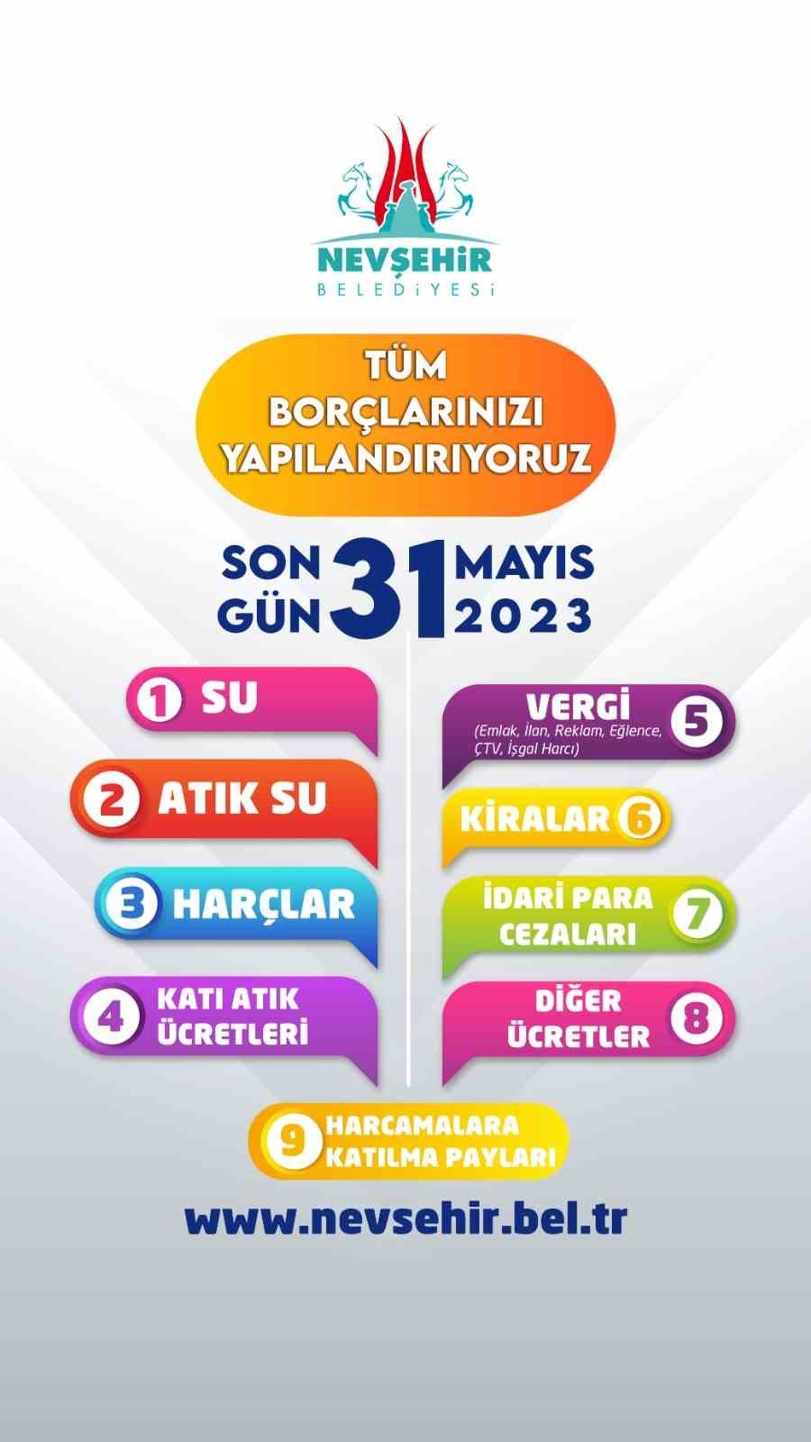 Nevşehir’de yapılandırma için son gün 31 Mayıs