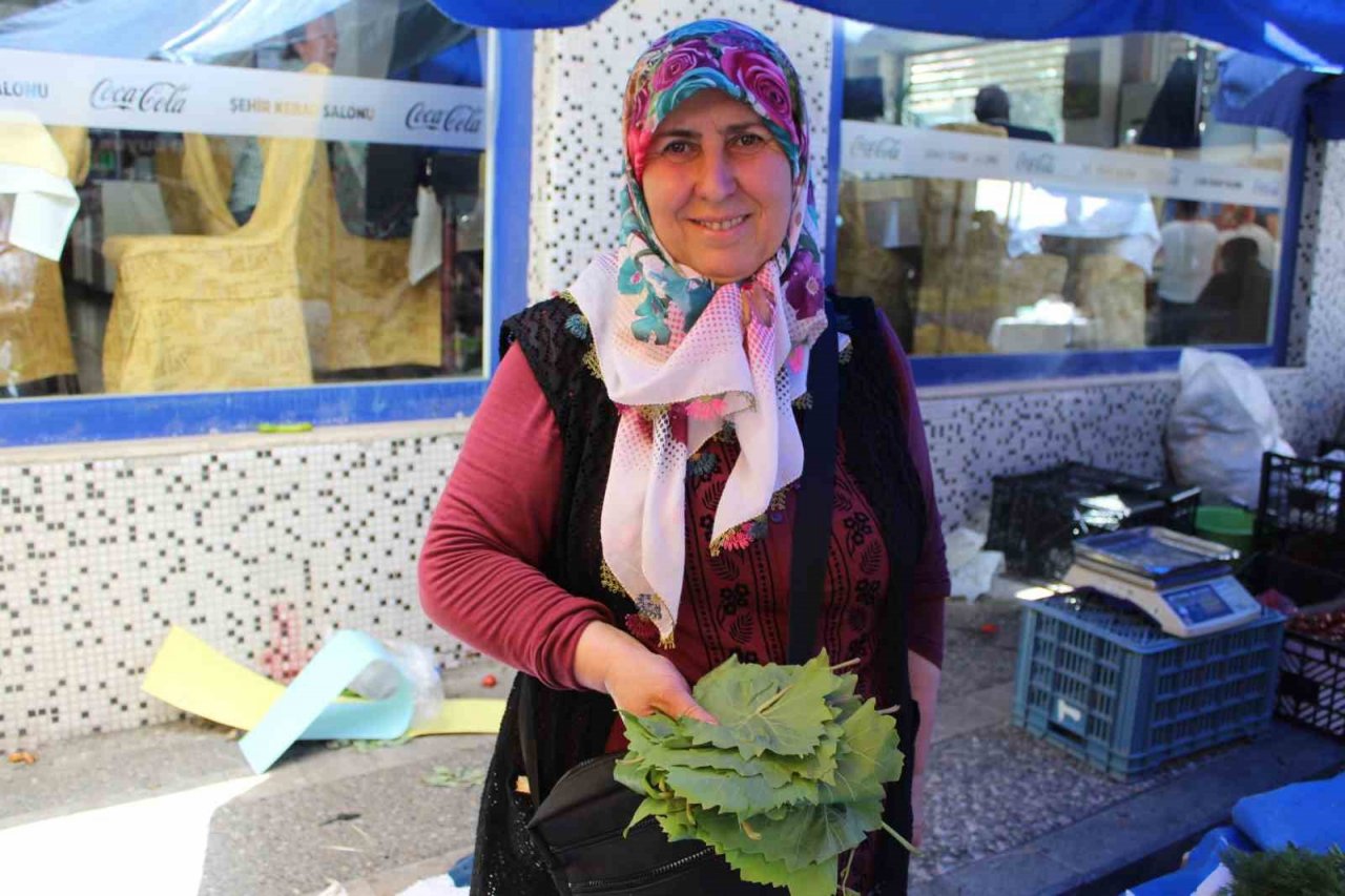 Sarmaların vazgeçilmezi asma yaprakları tezgahlarda yerini aldı