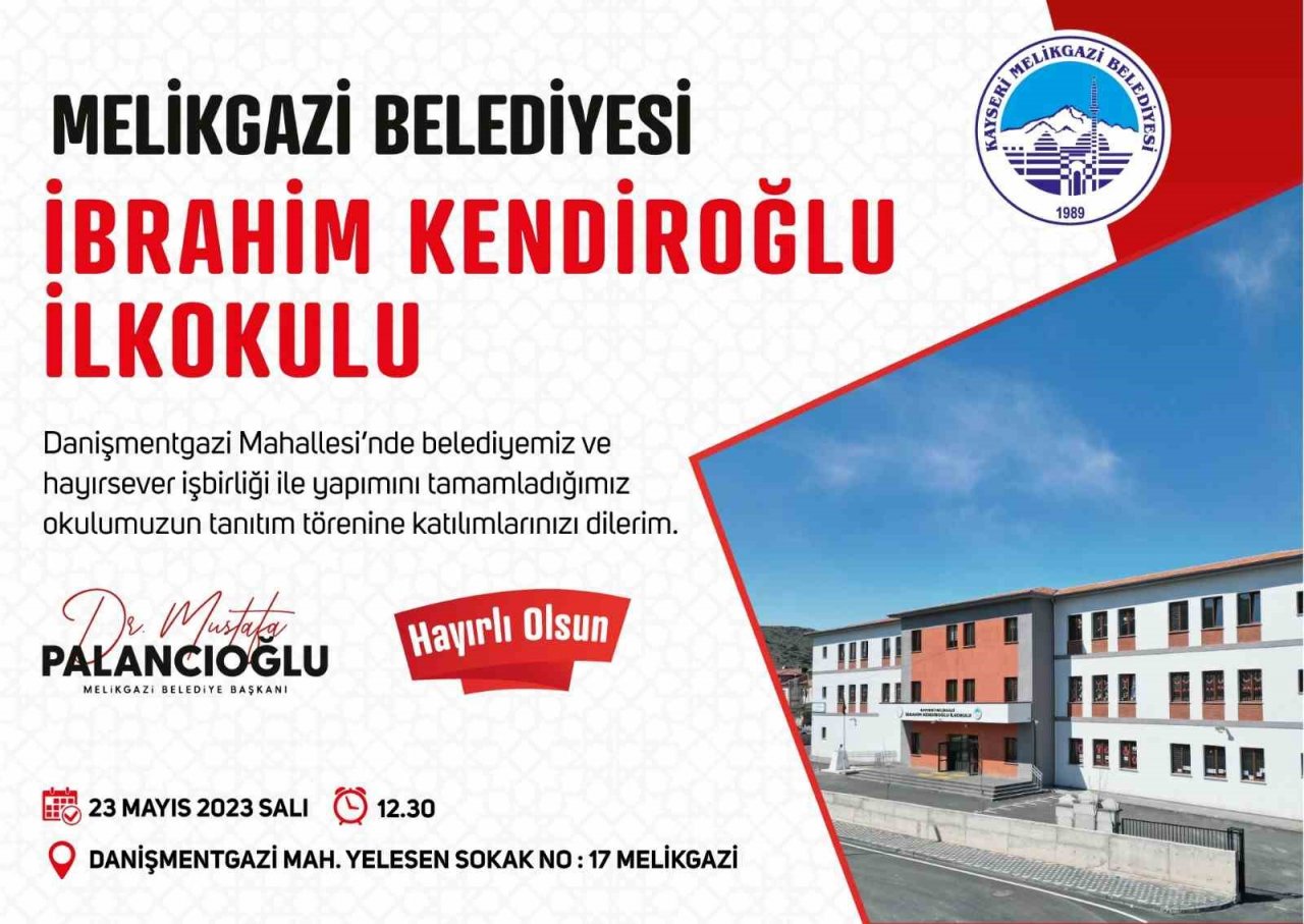 İbrahim Kendiroğlu İlkokulu’nun tanıtım töreni yapılacak
