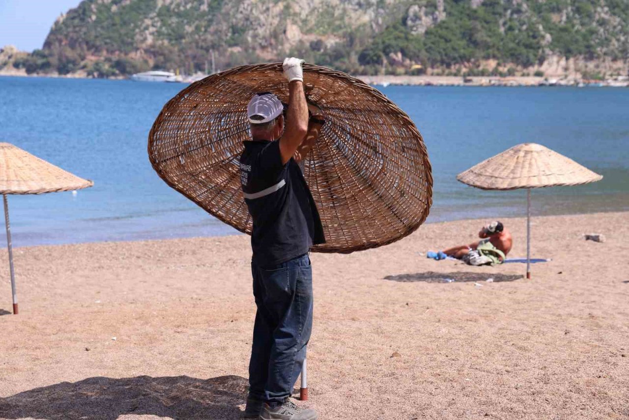 Marmaris plajları sezona hazırlanıyor