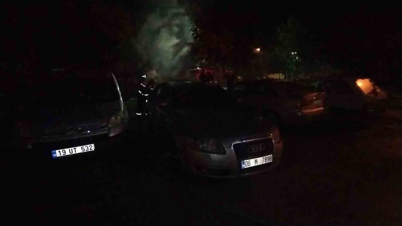 Park halindeki otomobil kundaklandı