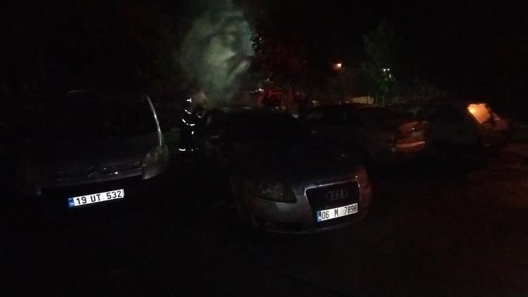 Park halindeki otomobil kundaklandı