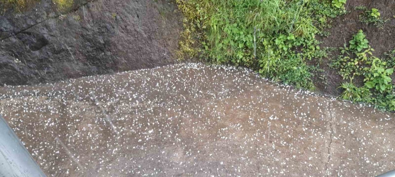 Trabzon’da dolu yağışı etkili oldu