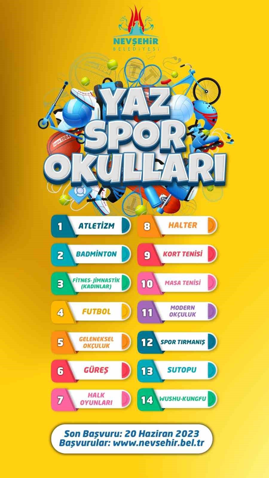 Nevşehir’de Yaz Spor Okulu kayıtları başladı